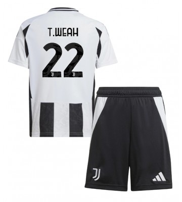 Juventus Timothy Weah #22 Primera Equipación Niños 2024-25 Manga Corta (+ Pantalones cortos)